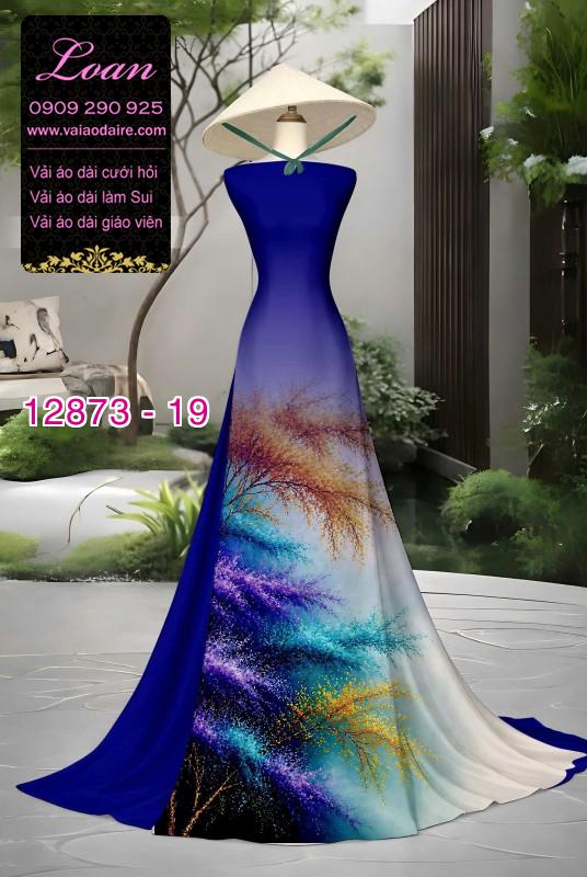 Vải áo dài hoa in 3D
