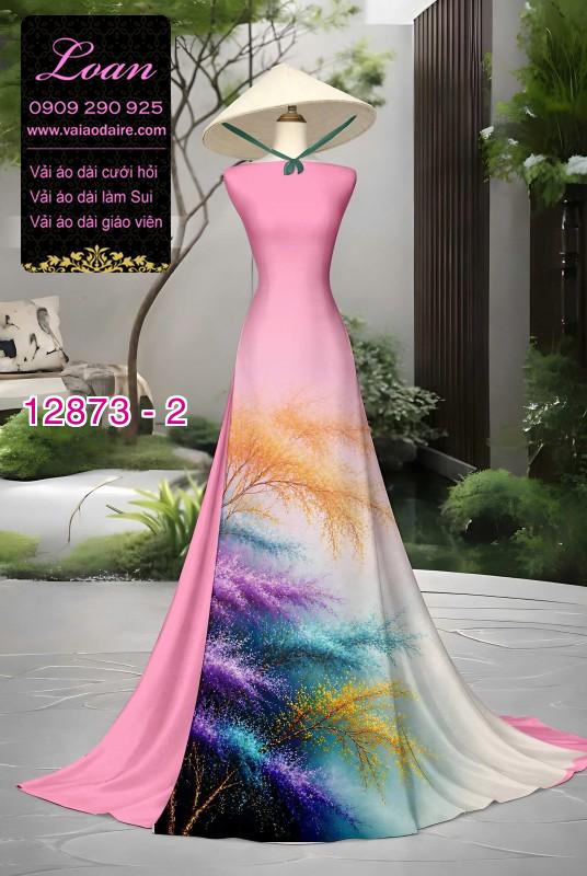 Vải áo dài hoa in 3D