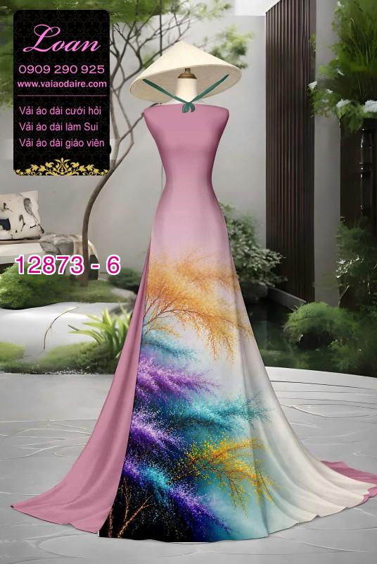 Vải áo dài hoa in 3D
