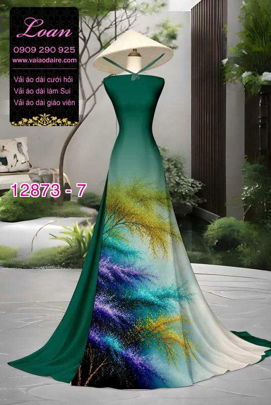 Vải áo dài hoa in 3D