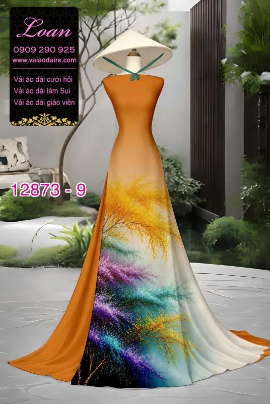 Vải áo dài hoa in 3D