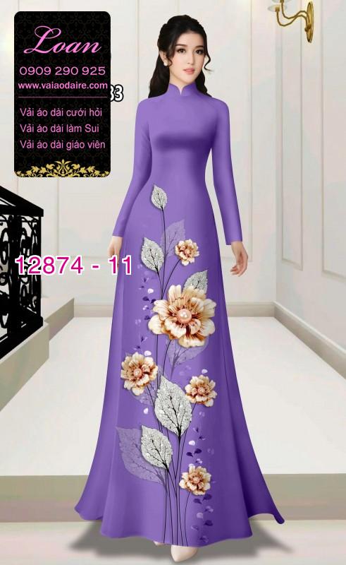 Vải áo dài hoa in 3D