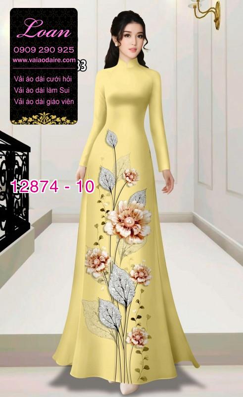 Vải áo dài hoa in 3D