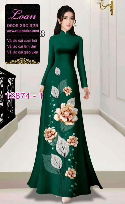Vải áo dài hoa in 3D