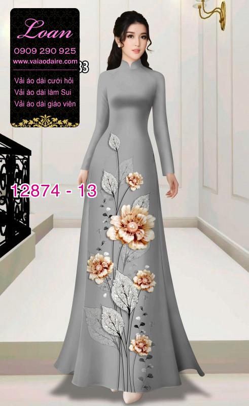 Vải áo dài hoa in 3D