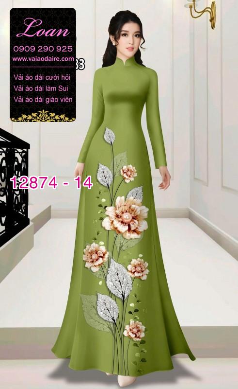 Vải áo dài hoa in 3D