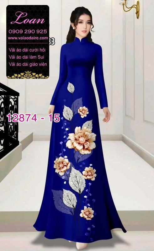 Vải áo dài hoa in 3D