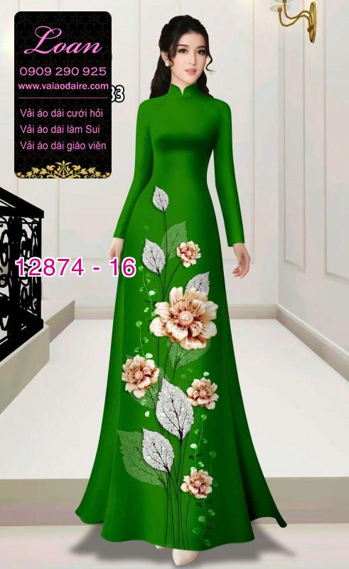 Vải áo dài hoa in 3D