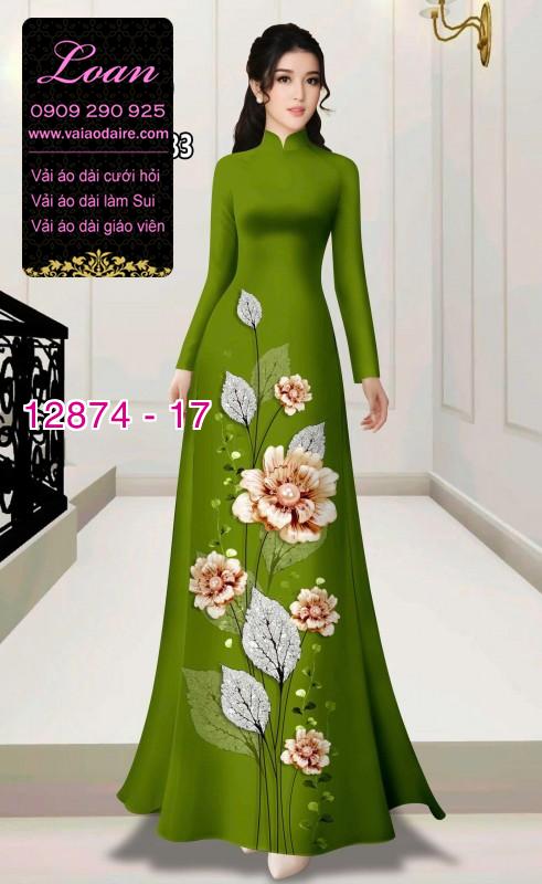 Vải áo dài hoa in 3D