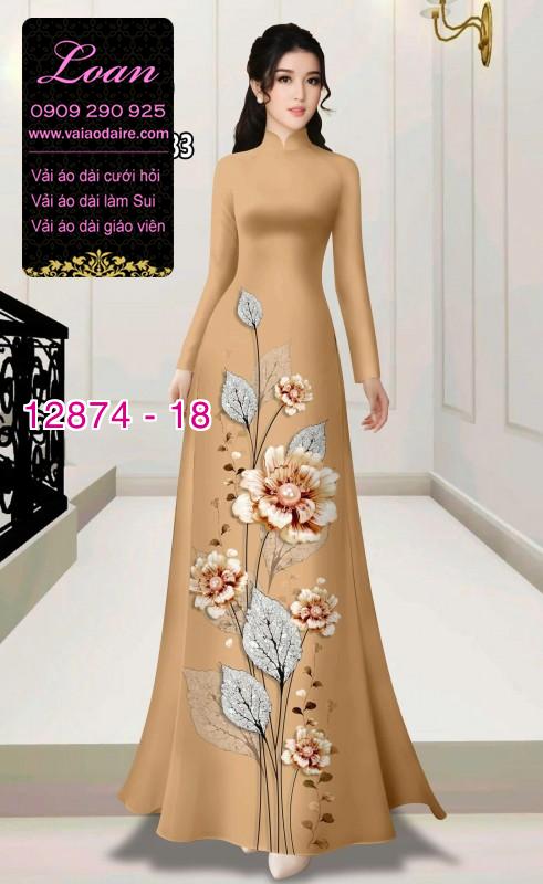 Vải áo dài hoa in 3D