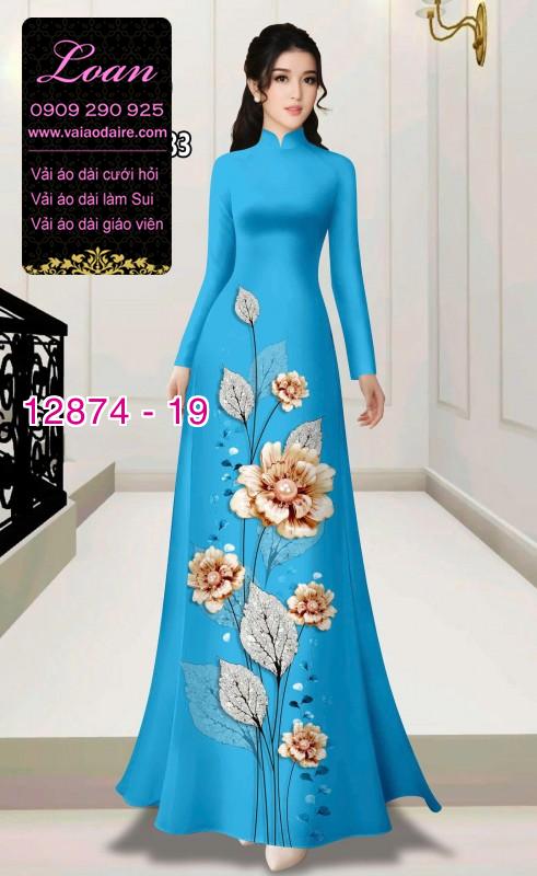 Vải áo dài hoa in 3D