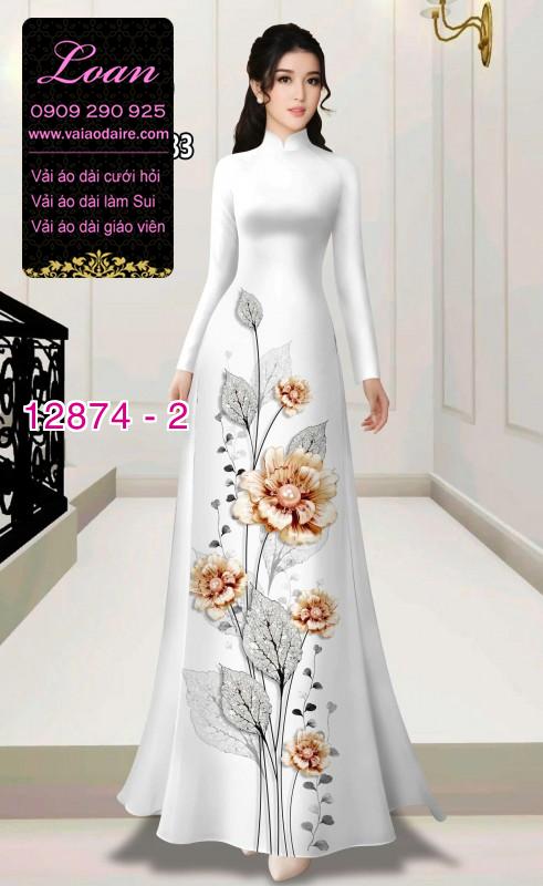 Vải áo dài hoa in 3D