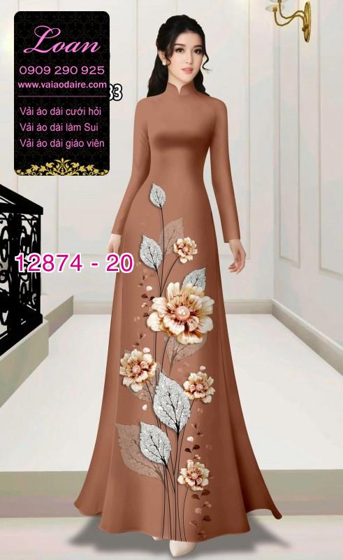 Vải áo dài hoa in 3D