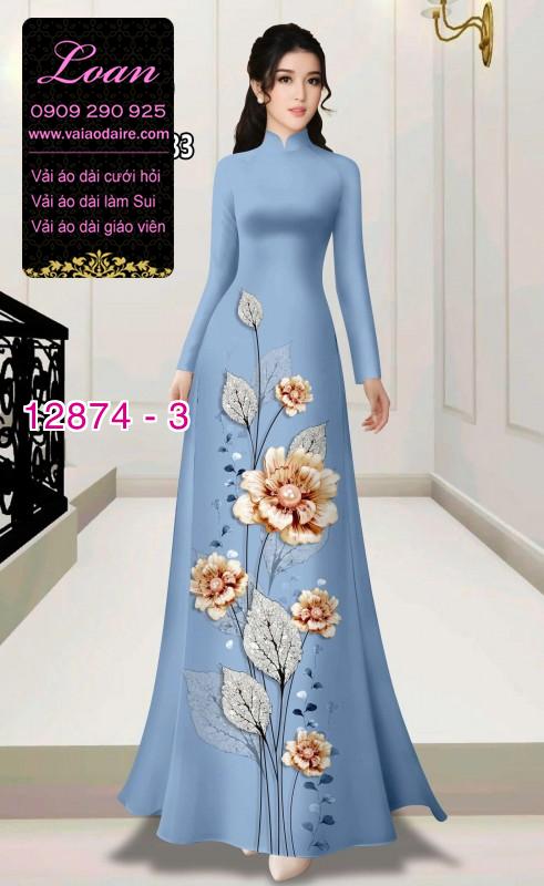 Vải áo dài hoa in 3D