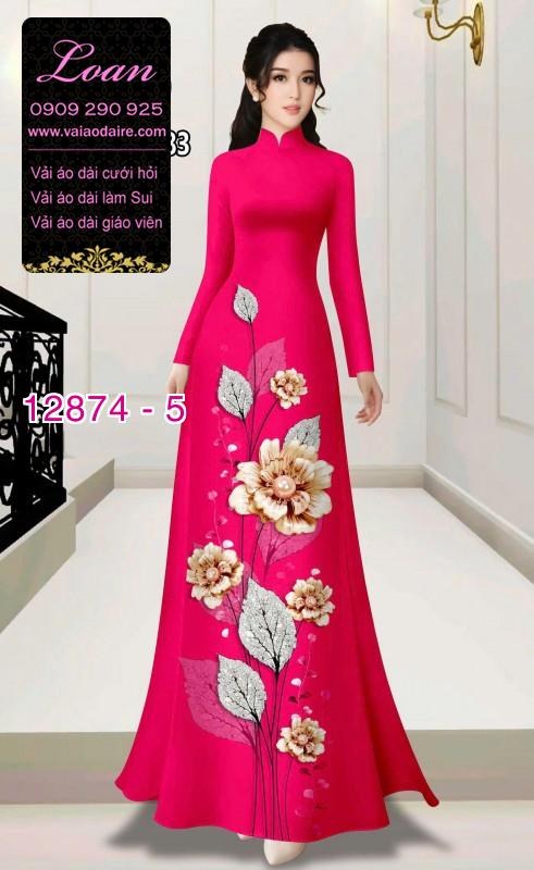 Vải áo dài hoa in 3D