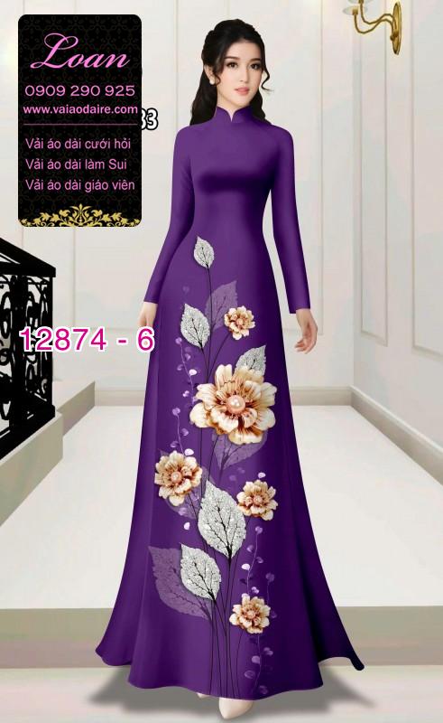 Vải áo dài hoa in 3D