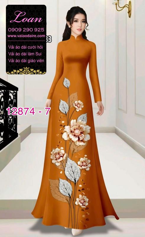 Vải áo dài hoa in 3D