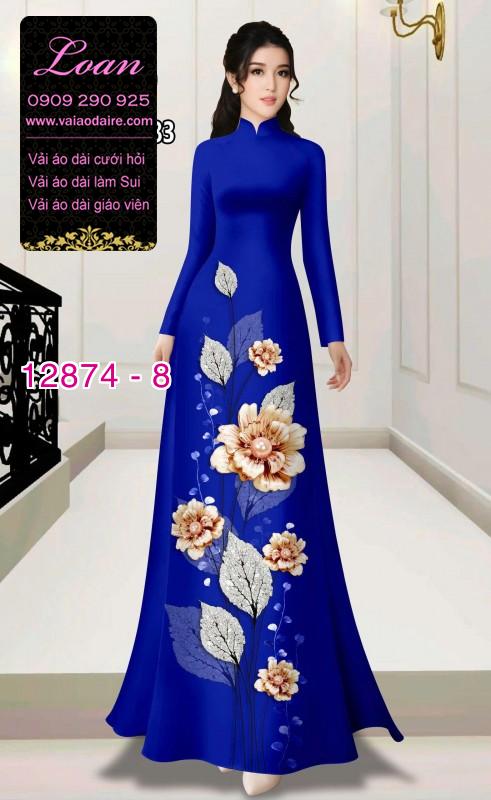 Vải áo dài hoa in 3D