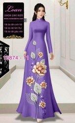 Vải áo dài hoa in 3D