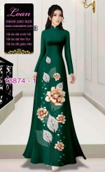 Vải áo dài hoa in 3D
