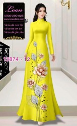 Vải áo dài hoa in 3D