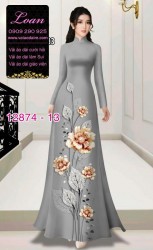 Vải áo dài hoa in 3D