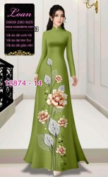 Vải áo dài hoa in 3D