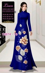Vải áo dài hoa in 3D