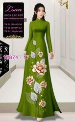 Vải áo dài hoa in 3D