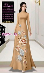 Vải áo dài hoa in 3D