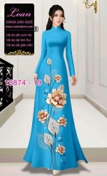Vải áo dài hoa in 3D