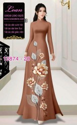 Vải áo dài hoa in 3D