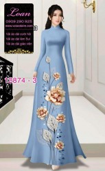 Vải áo dài hoa in 3D