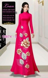 Vải áo dài hoa in 3D