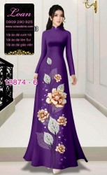 Vải áo dài hoa in 3D