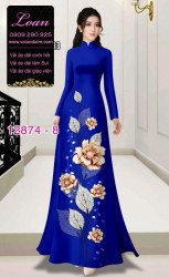 Vải áo dài hoa in 3D