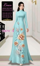 Vải áo dài hoa in 3D