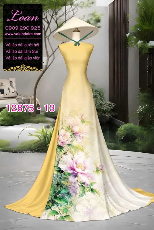 Vải áo dài hoa in 3D