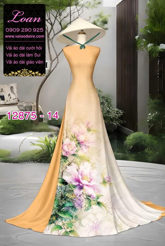Vải áo dài hoa in 3D