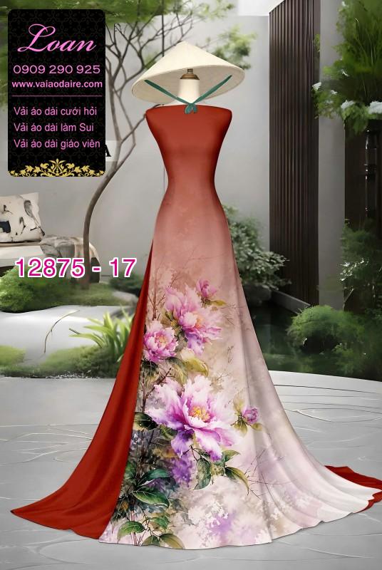 Vải áo dài hoa in 3D