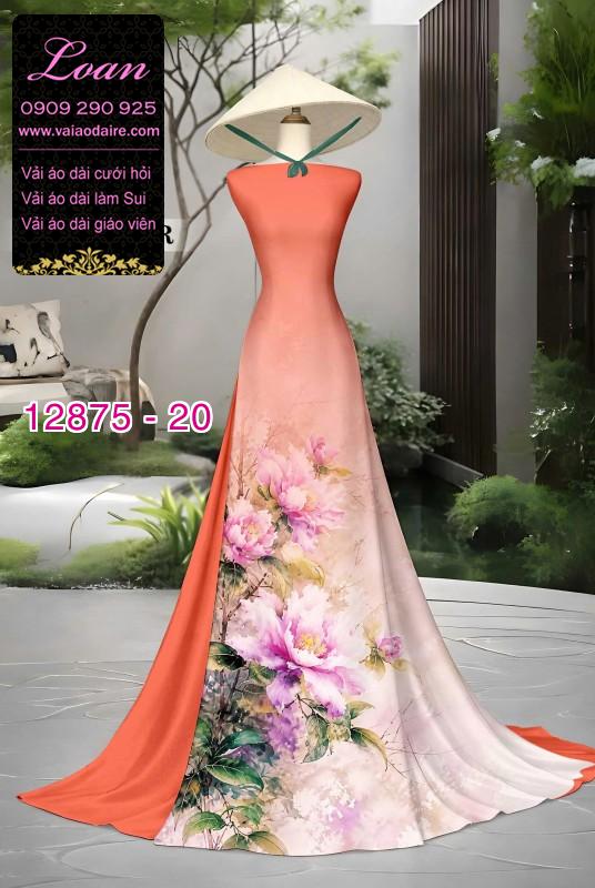 Vải áo dài hoa in 3D