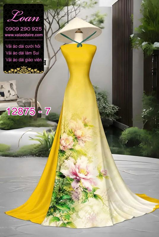 Vải áo dài hoa in 3D
