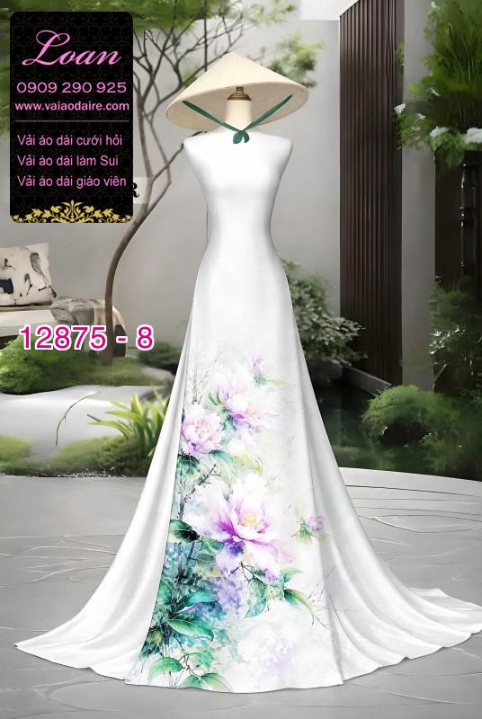 Vải áo dài hoa in 3D