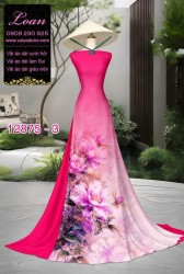 Vải áo dài hoa in 3D