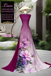 Vải áo dài hoa in 3D