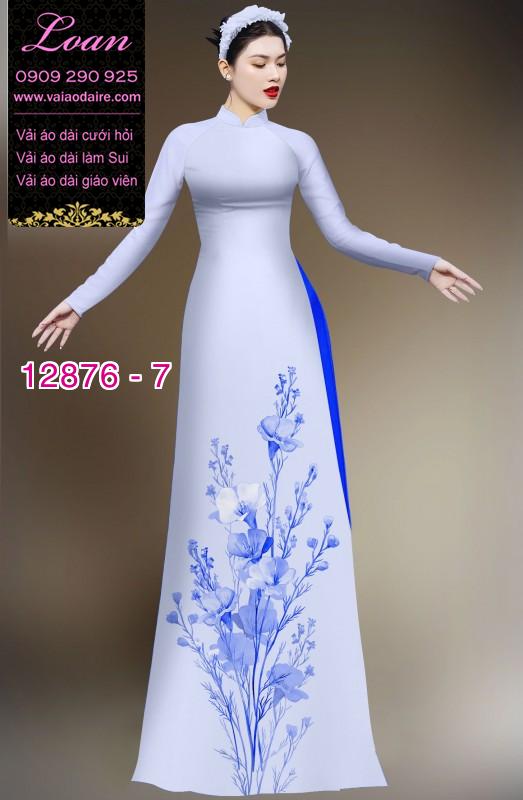 Vải áo dài hoa in 3D
