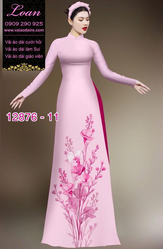 Vải áo dài hoa in 3D