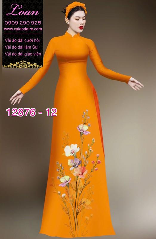 Vải áo dài hoa in 3D