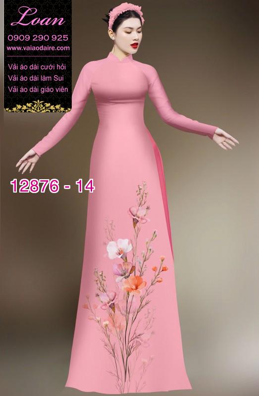 Vải áo dài hoa in 3D