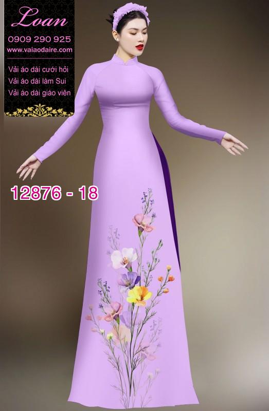 Vải áo dài hoa in 3D